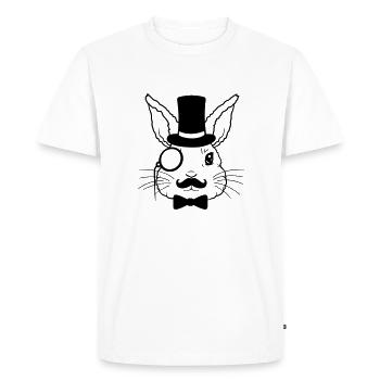 Monocle Cylindre Lapin Monsieur - T-shirt Premium bio Homme - blanc - Devant - Nico (187cm)