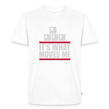 c’est ce qui m’émeut - T-shirt Premium bio Homme - blanc - Devant - Nico (187cm)