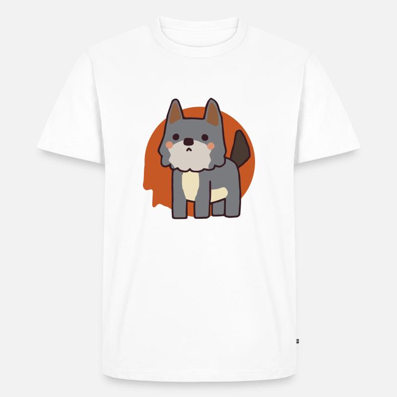 Wolf Comic - Männer Premium Bio T-Shirt - Weiß