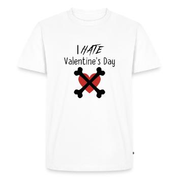 Je déteste la Saint-Valentin - T-shirt Premium bio Homme - blanc - Devant - Nico (187cm)