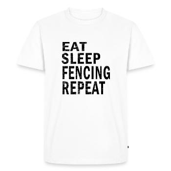 Eat sleep fencing repeat for fencing lovers - Men's Premium Organic T-Shirt - white - Front - Nico (187cm)