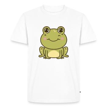 Kawaii mignon Happy Frog - T-shirt Premium bio Homme - blanc - Devant - Nico (187cm)