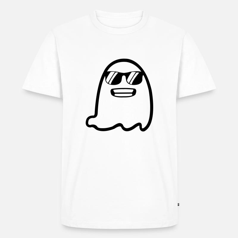 ghost - Männer Premium Bio T-Shirt - Weiß