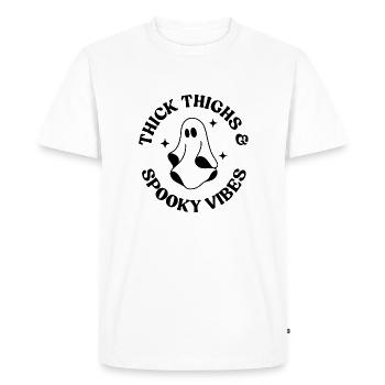 Retro, cute halloween ghost - Men's Premium Organic T-Shirt - white - Front - Nico (187cm)