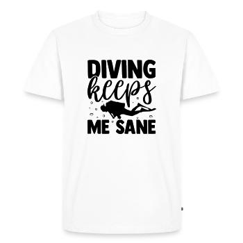 Plongée Plongée Dicton - T-shirt Premium bio Homme - blanc - Devant - Nico (187cm)