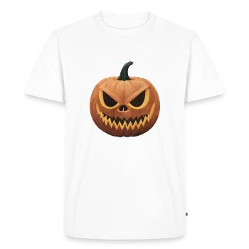 Halloween Pumpkin - T-shirt Premium bio Homme - blanc - Devant - Nico (187cm)