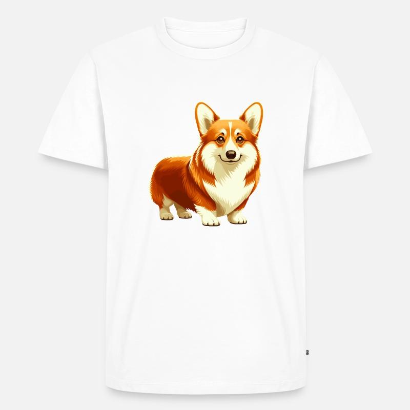 Corgi - Männer Premium Bio T-Shirt - Weiß