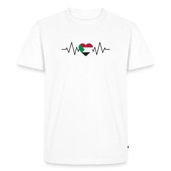 Battements de cœur de Gaza - T-shirt Premium bio Homme - blanc - Devant - Nico (187cm)
