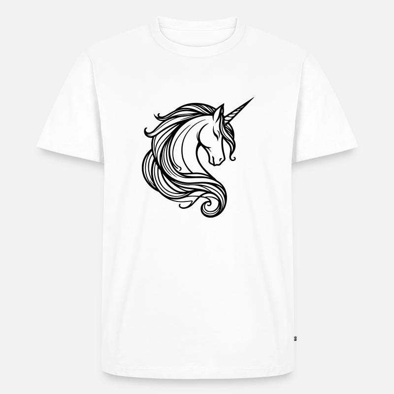Einhorn - Männer Premium Bio T-Shirt - Weiß