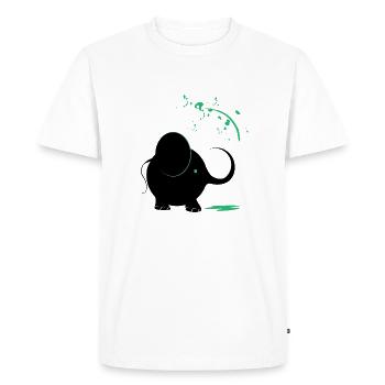 Black elephant with turquoise paint - Men's Premium Organic T-Shirt - white - Front - Nico (187cm)