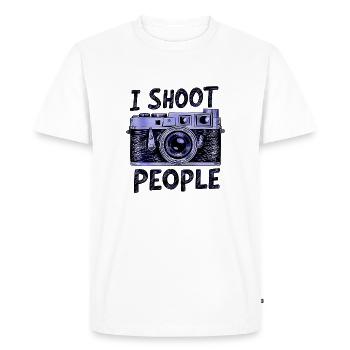 SnapTee - The Camera Enthusiast's Choice - Men's Premium Organic T-Shirt - white - Front - Nico (187cm)