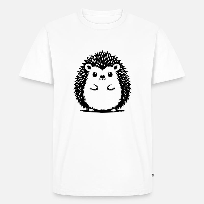 Igel - Männer Premium Bio T-Shirt - Weiß