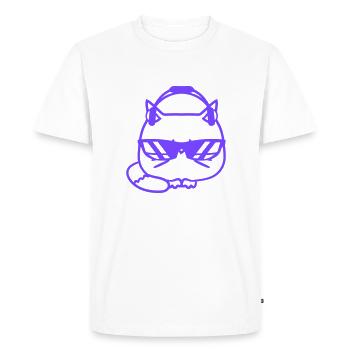Cool Mignon DJ Chat Fête Animal de compagnie Chaton - T-shirt Premium bio Homme - blanc - Devant - Nico (187cm)