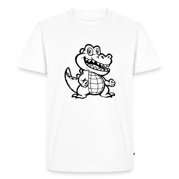Crocodile Animal Comic - Men's Premium Organic T-Shirt - white - Front - Nico (187cm)