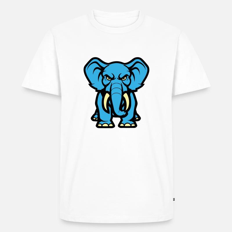 elefant comic - Männer Premium Bio T-Shirt - Weiß