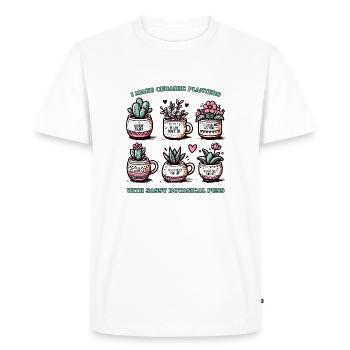 Jardinières en céramique - T-shirt Premium bio Homme - blanc - Devant - Nico (187cm)