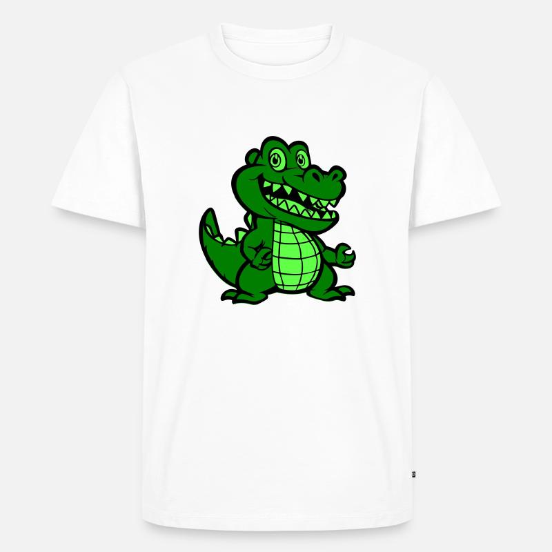 Krokodil Comic - Männer Premium Bio T-Shirt - Weiß