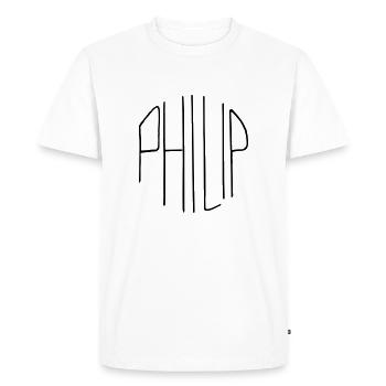 Philip - T-shirt Premium bio Homme - blanc - Devant - Nico (187cm)
