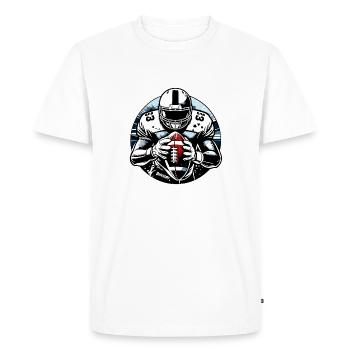 Ballon de football américain Touchdown - raffstaff ® - T-shirt Premium bio Homme - blanc - Devant - Nico (187cm)