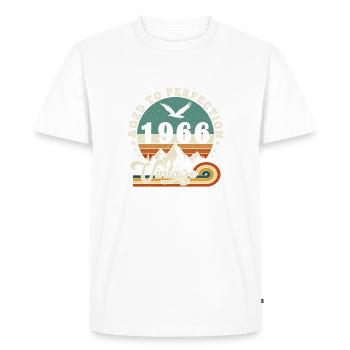 Aged to perfection 1966 Retro -Edition 2025. - Men's Premium Organic T-Shirt - white - Front - Nico (187cm)