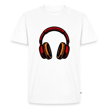 Headphone icon music - Men's Premium Organic T-Shirt - white - Front - Nico (187cm)