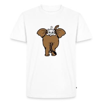Chat Éléphant Équipe de marche Couché 2 Amis Mignon - T-shirt Premium bio Homme - blanc - Devant - Nico (187cm)