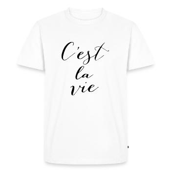 C'est la vie - T-shirt Premium bio Homme - blanc - Devant - Nico (187cm)