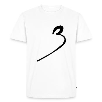 3 trois trois nombre - T-shirt Premium bio Homme - blanc - Devant - Nico (187cm)