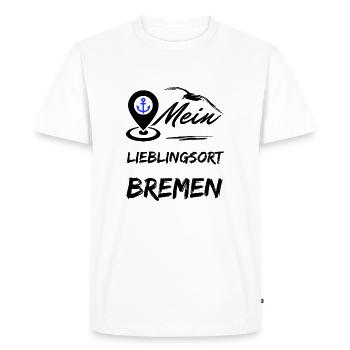 Brême, mon endroit préféré - la ville hanséatique de Brême-Möwe - T-shirt Premium bio Homme - blanc - Devant - Nico (187cm)