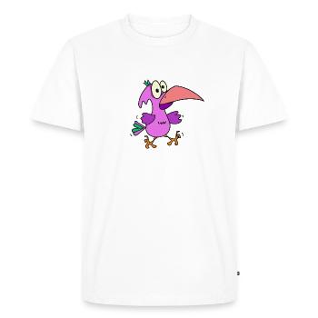 Funny crazy bird - Men's Premium Organic T-Shirt - white - Front - Nico (187cm)