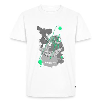 Smile Happy Me Green Splashes of Color - Men's Premium Organic T-Shirt - white - Front - Nico (187cm)