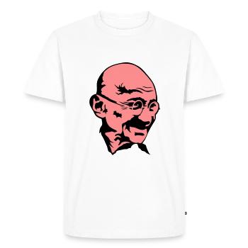 mahatma gandhi leader politique visage - T-shirt Premium bio Homme - blanc - Devant - Nico (187cm)