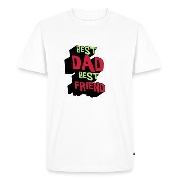 Meilleur papa Meilleur ami - T-shirt Premium bio Homme - blanc - Devant - Nico (187cm)