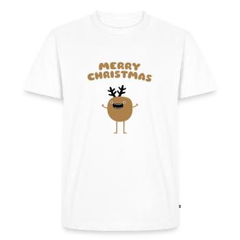 Funny Christmas Reindeer - T-shirt Premium bio Homme - blanc - Devant - Nico (187cm)