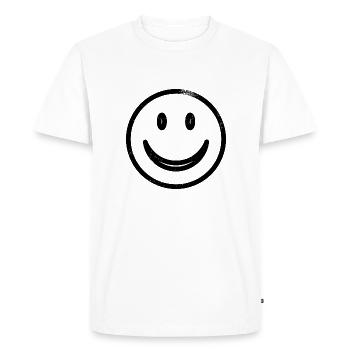 Emoji sourire - T-shirt Premium bio Homme - blanc - Devant - Nico (187cm)