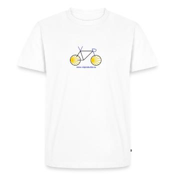 Vélo Géométrique Soleil - T-shirt Premium bio Homme - blanc - Devant - Nico (187cm)