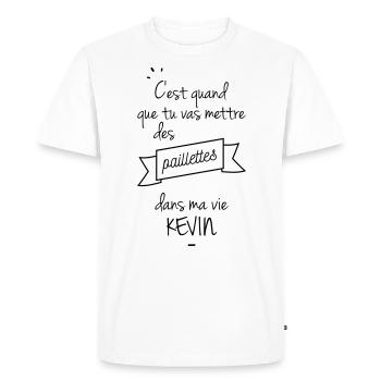 Des paillettes dans ma vie kevin - T-shirt Premium bio Homme - blanc - Devant - Nico (187cm)