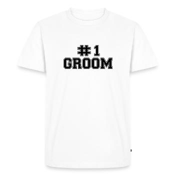 Numer One Groom - Men's Premium Organic T-Shirt - white - Front - Nico (187cm)