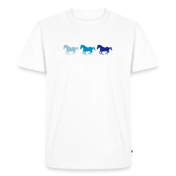 Trois chevaux au galop - T-shirt Premium bio Homme - blanc - Devant - Nico (187cm)