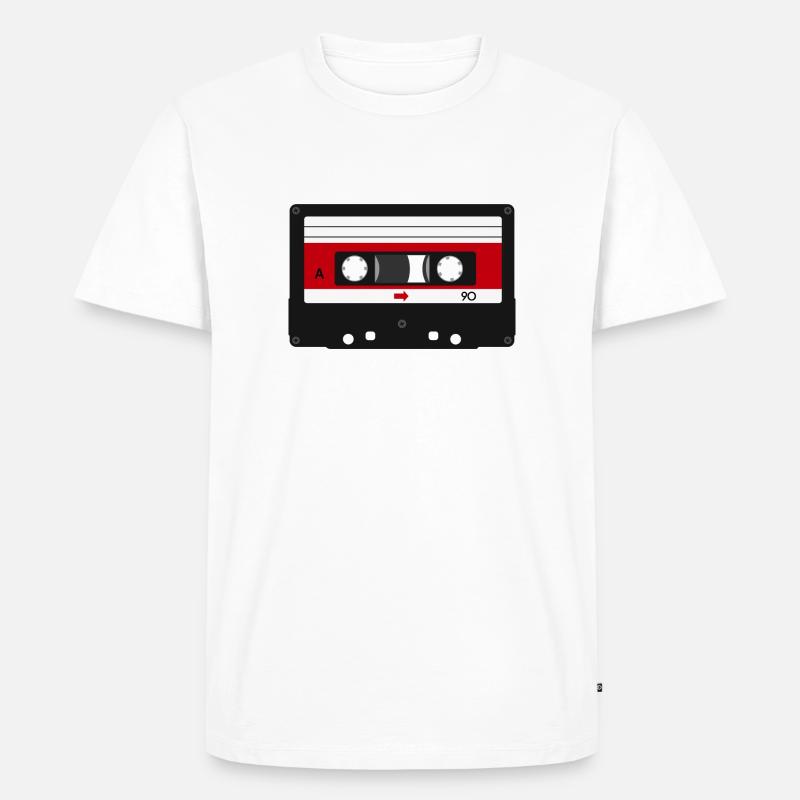 Kasette - Männer Premium Bio T-Shirt - Weiß