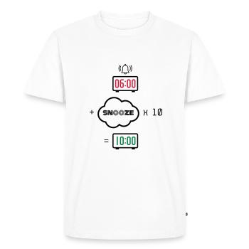 Snooze formula alarm clock - Men's Premium Organic T-Shirt - white - Front - Nico (187cm)