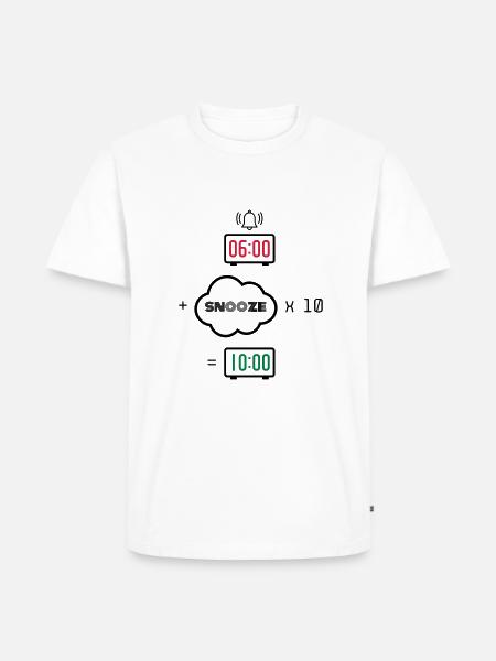 Snooze formula alarm clock - Men's Premium Organic T-Shirt - white