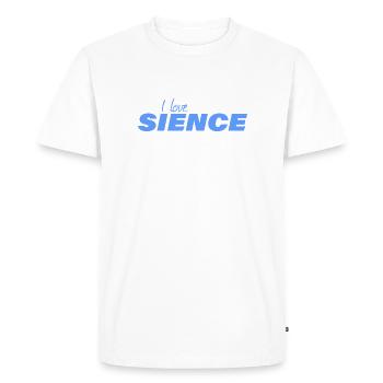 I LOVE SCIENCE - Men's Premium Organic T-Shirt - white - Front - Nico (187cm)