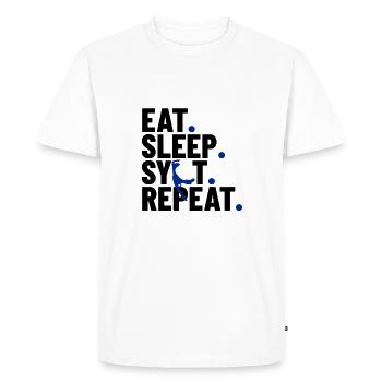 Mange Sleep Sylt Repeat - L'amour pour Sylt - T-shirt Premium bio Homme - blanc - Devant - Nico (187cm)