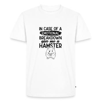 hamster émotionnel - T-shirt Premium bio Homme - blanc - Devant - Nico (187cm)