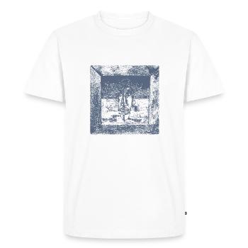 Masque avec cadre (2) - T-shirt Premium bio Homme - blanc - Devant - Nico (187cm)