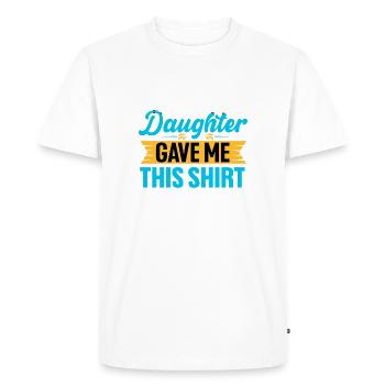 Papa Fille Père Fille Belle-fille - T-shirt Premium bio Homme - blanc - Devant - Nico (187cm)
