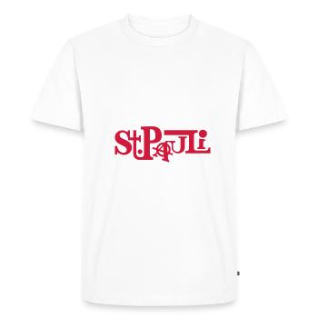 pauli01_2f - Men's Premium Organic T-Shirt - white - Front - Nico (187cm)