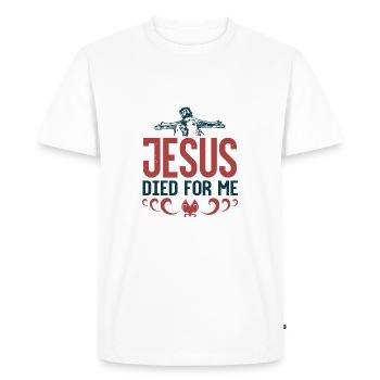 Baptême, communion et confirmation cadeaux - T-shirt Premium bio Homme - blanc - Devant - Nico (187cm)