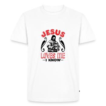 Baptême, communion et confirmation cadeaux - T-shirt Premium bio Homme - blanc - Devant - Nico (187cm)
